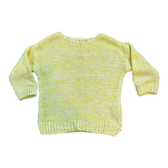 Zara Girls Knit Sweater Yellow White 5-6 - Picture 2 of 7